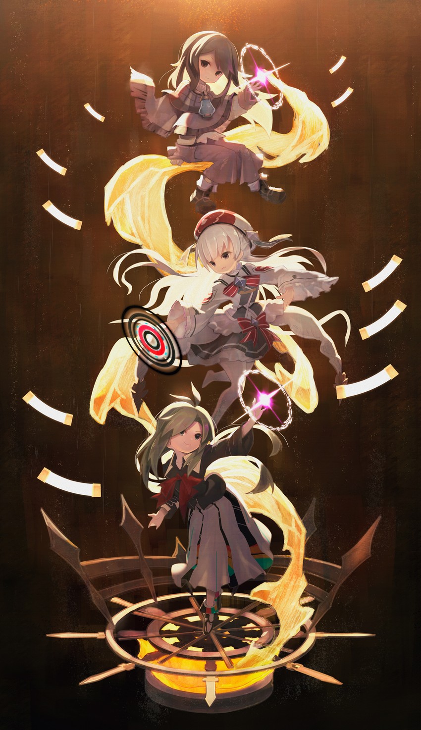 hikari and trin (arcaea and 2 more) drawn by anzi