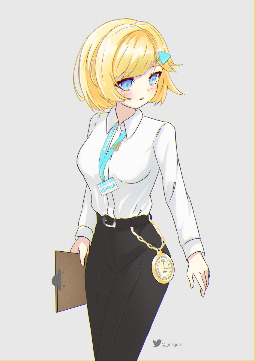 watson amelia and henma (hololive and 1 more) drawn by magui3