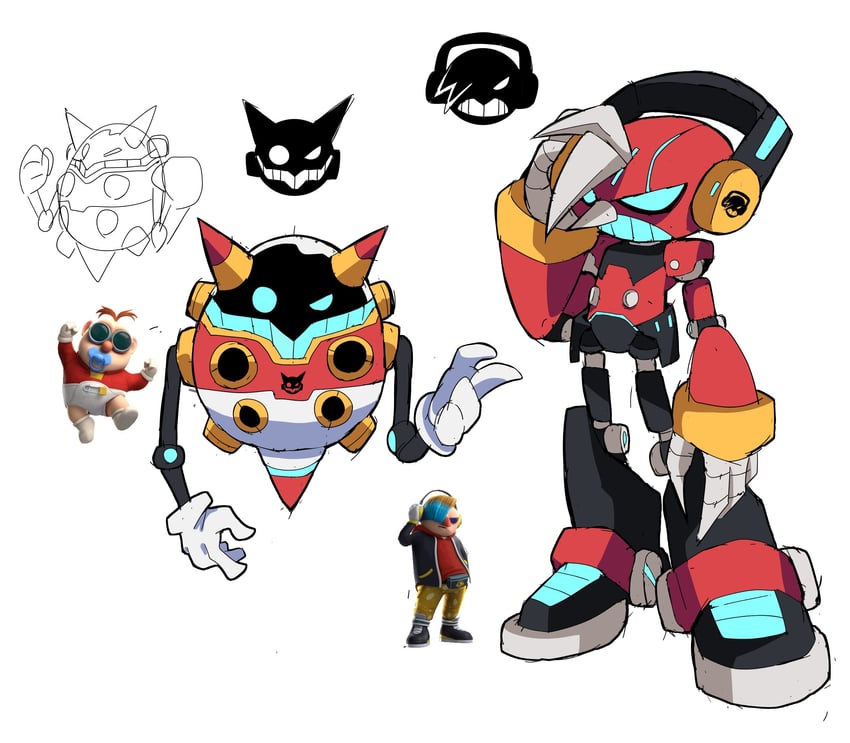 dr. eggman, dr. don't, and dr. babble (sonic and 1 more) drawn by cyberlord1109