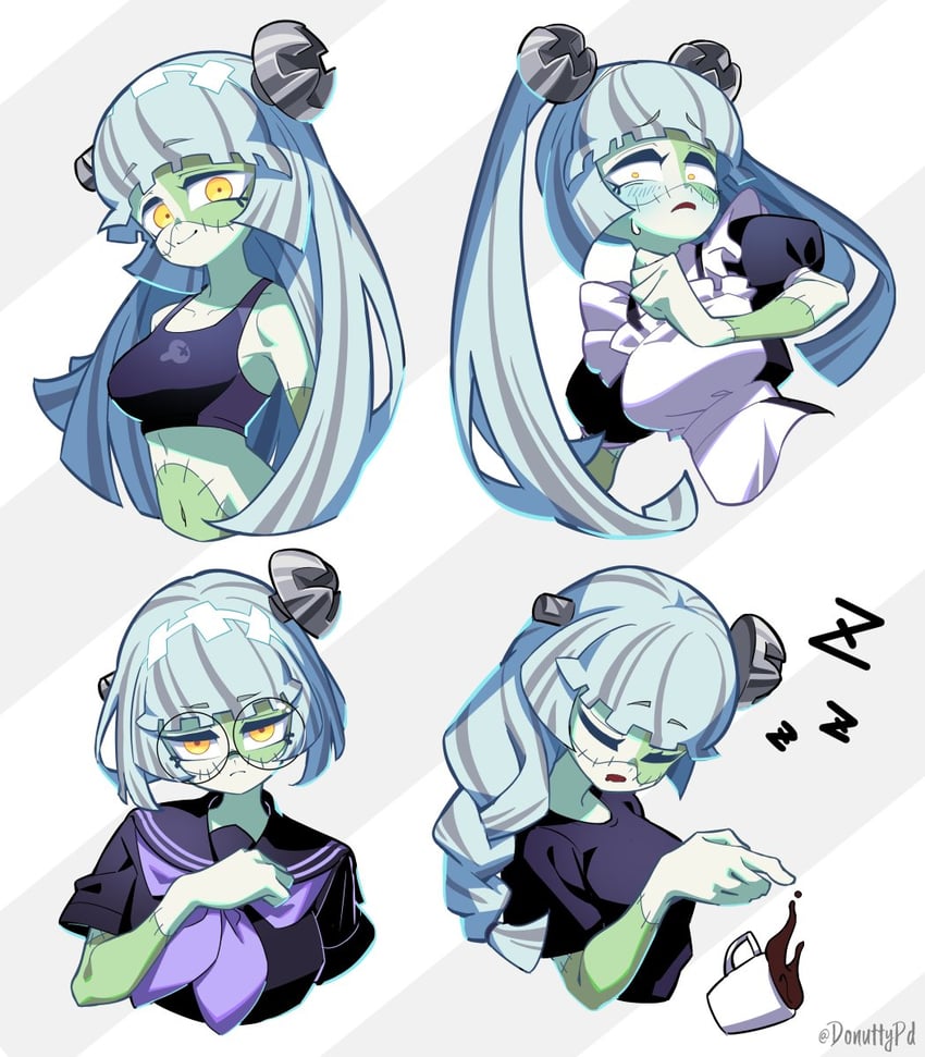 frankenstein's monster and sylvie (original and 1 more) drawn by donuttypd
