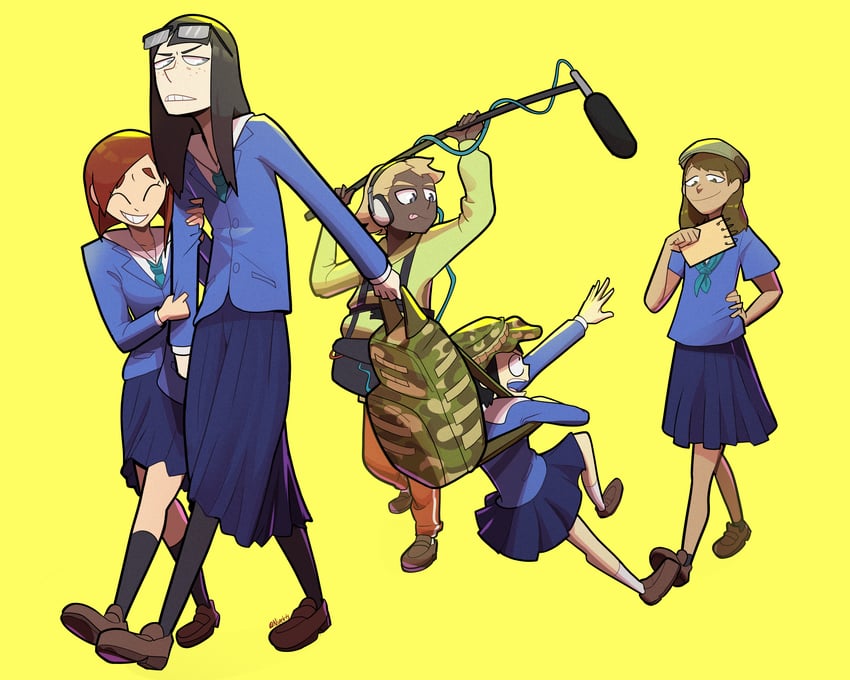 kanamori sayaka, asakusa midori, mizusaki tsubame, and doumeki parker (eizouken ni wa te wo dasu na!) drawn by nipelets