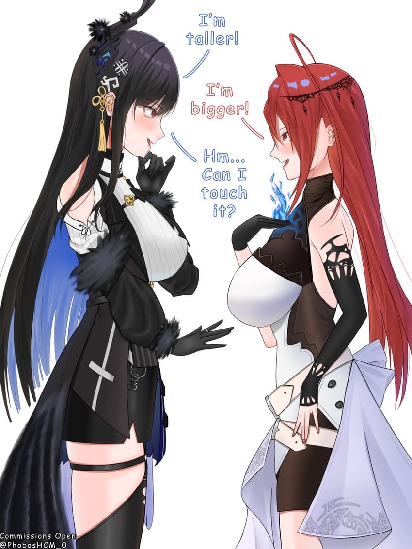 nerissa ravencroft and elizabeth rose bloodflame (hololive and 1 more) drawn by phoboshcm