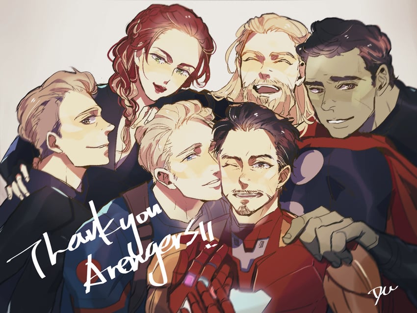 steve rogers, tony stark, captain america, iron man, thor, and 5 more (marvel and 3 more) drawn by minihardee