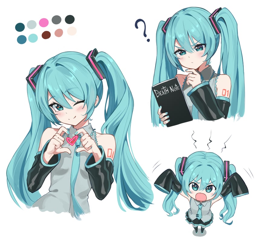 hatsune miku (vocaloid and 1 more) drawn by bib_(bibboss39)