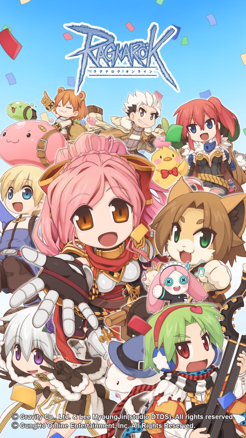poring, high wizard, acolyte, alchemist, rune knight, and 7 more (ragnarok online) drawn by yuichirou