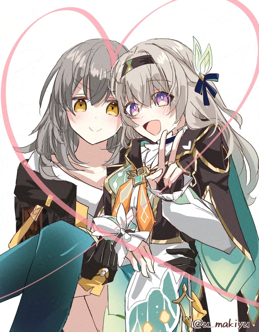 trailblazer, firefly, and stelle (honkai and 1 more) drawn by tsuyuki_yuki