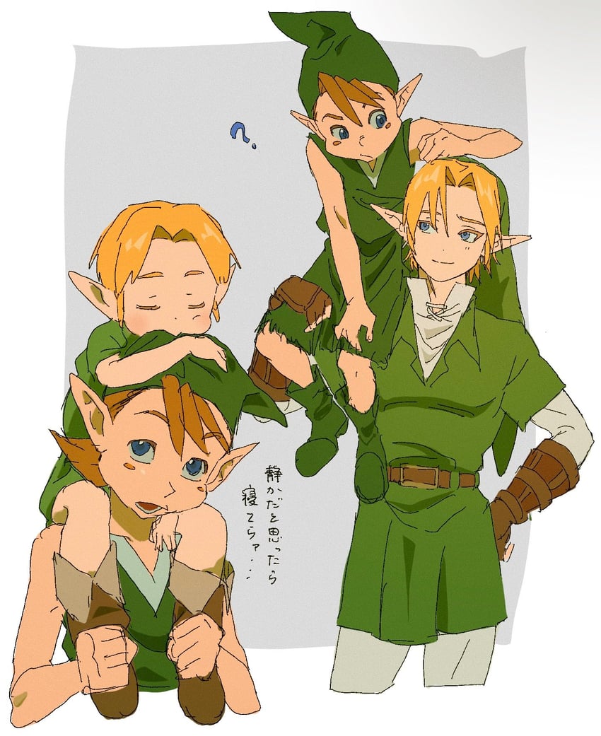 link, young link, and mido (the legend of zelda and 1 more) drawn by asa8720