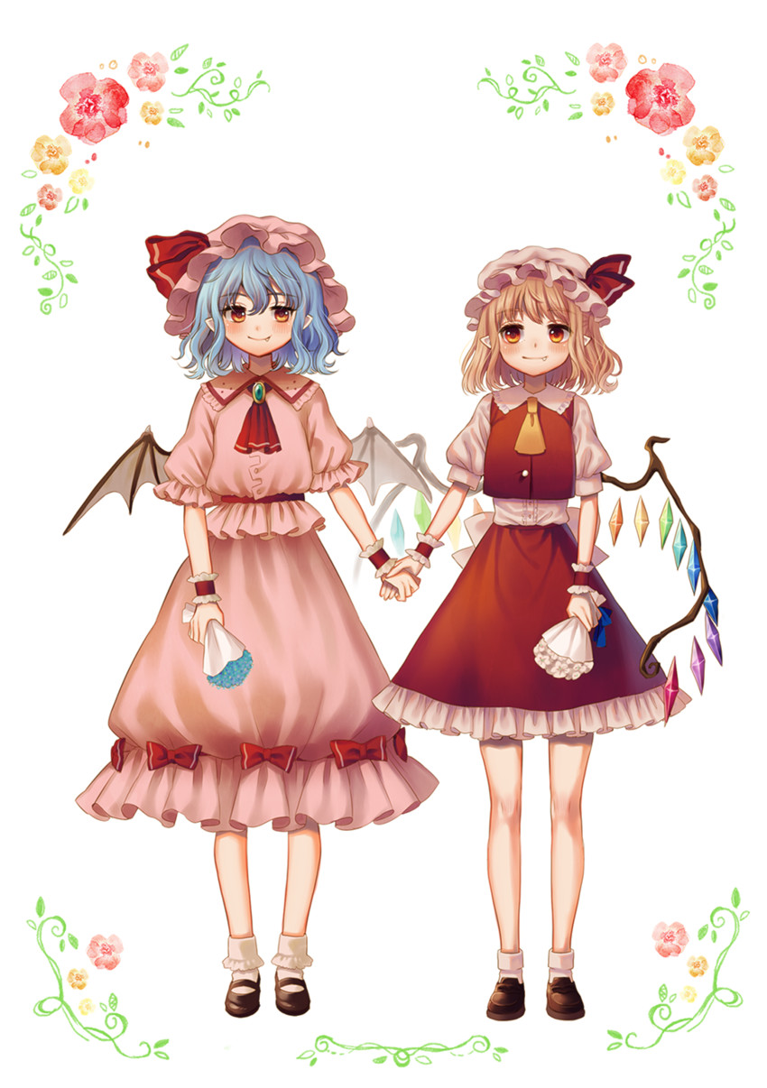 remilia scarlet and flandre scarlet (touhou) drawn by touya_(konpekitou)