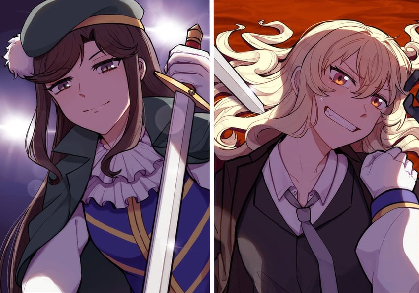 saijou claudine and tendou maya (shoujo kageki revue starlight) drawn by rickonrk