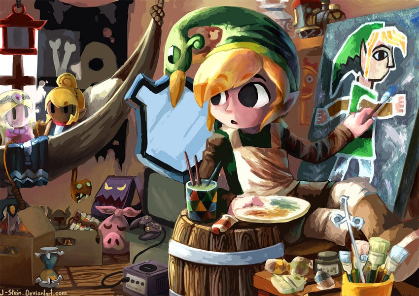 link, princess zelda, toon link, and tetra (the legend of zelda and 5 more) drawn by j-stein