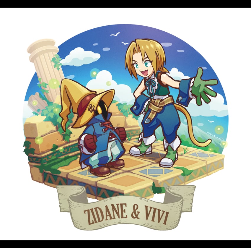 zidane tribal and vivi ornitier (final fantasy and 1 more) drawn by nomo96