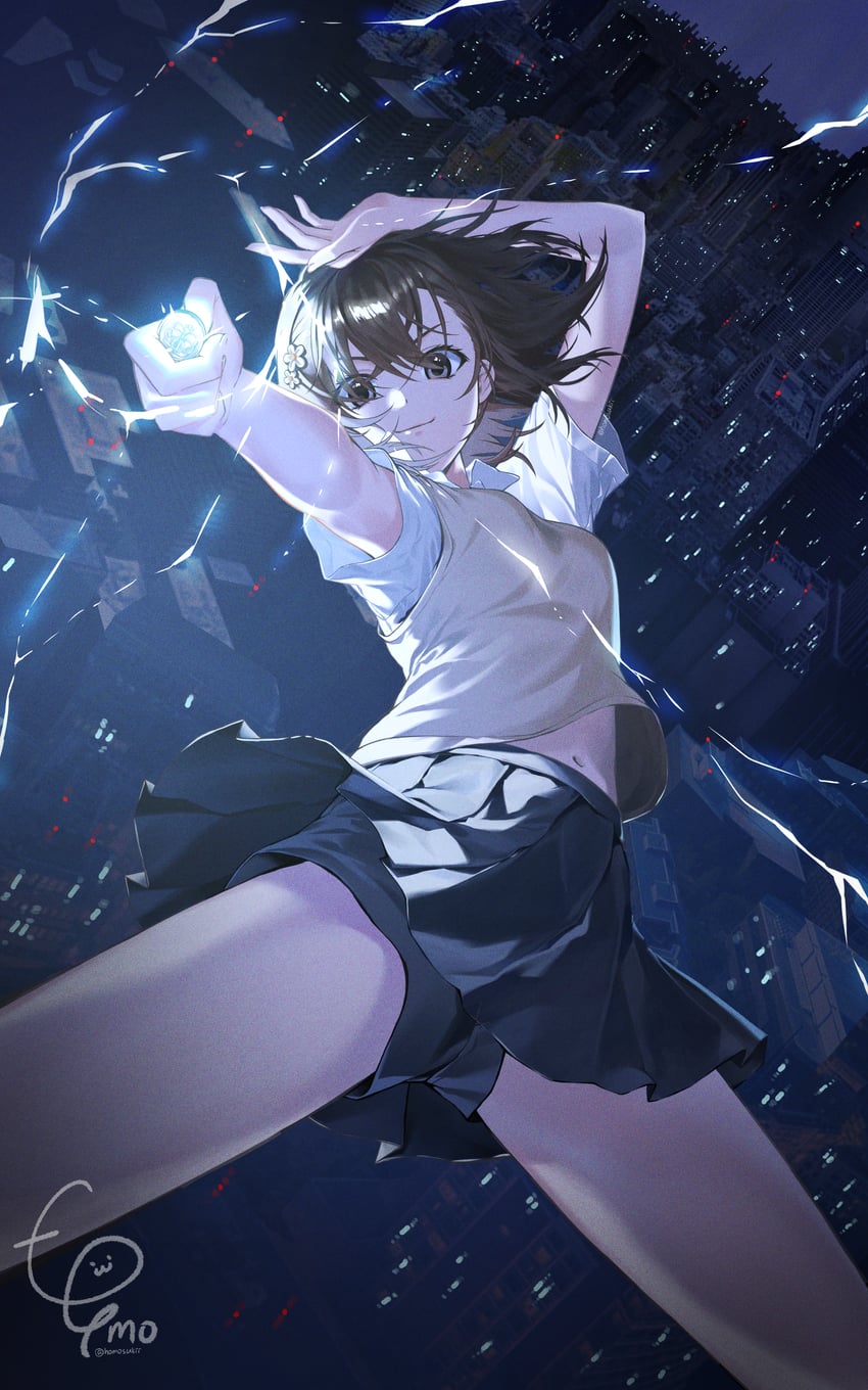 misaka mikoto (toaru majutsu no index and 1 more) drawn by fumo_(homosukii)