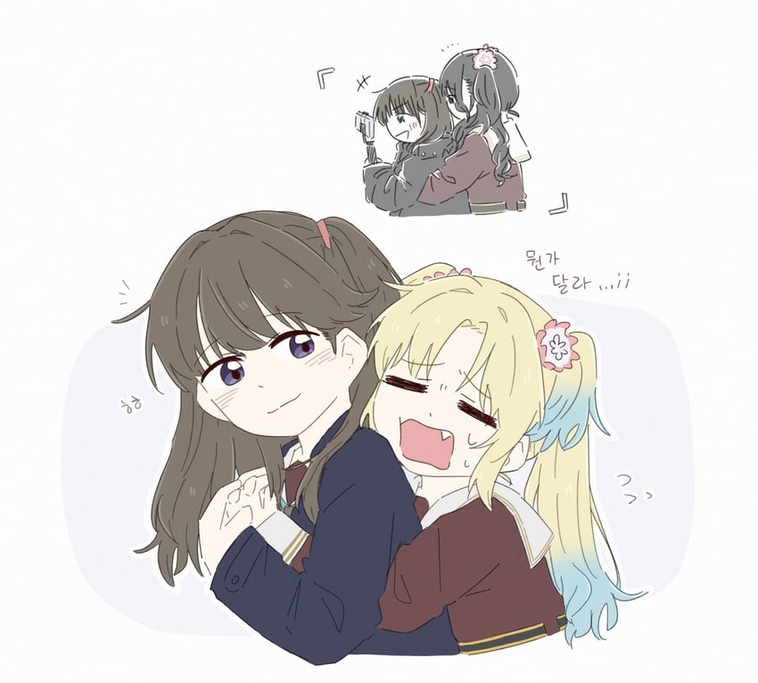 fujishima megumi, osawa rurino, tsukine kona, and kan kanna (love live! and 3 more) drawn by zueka27