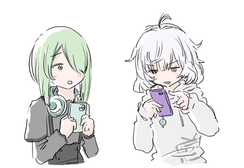 miwa mitsune and miyabi shigure (mahou shoujo madoka magica and 1 more) drawn by python_octopus