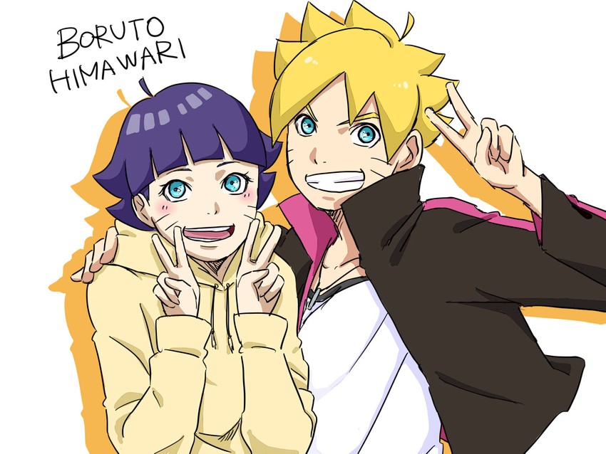 uzumaki boruto and uzumaki himawari (naruto and 1 more) drawn by pinoko_(pnk623)