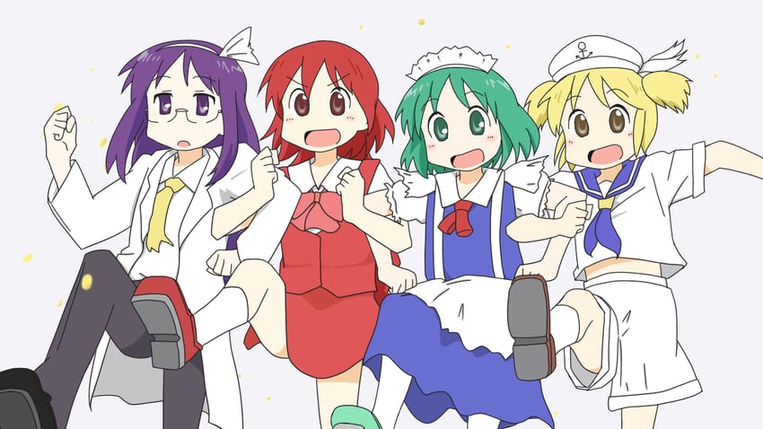 okazaki yumemi, kitashirakawa chiyuri, asakura rikako, and ruukoto (touhou and 1 more) drawn by teraemon_(terayou)
