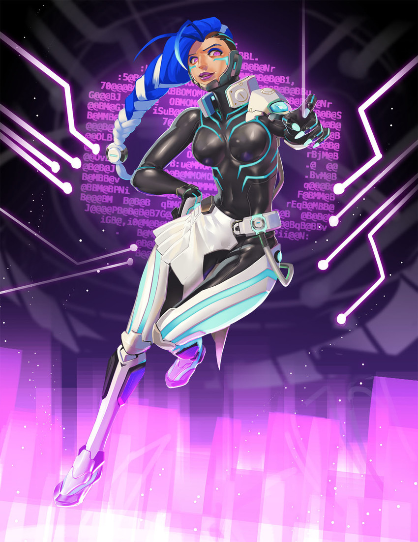 sombra and cyberspace sombra (overwatch and 1 more) drawn by sunkilow