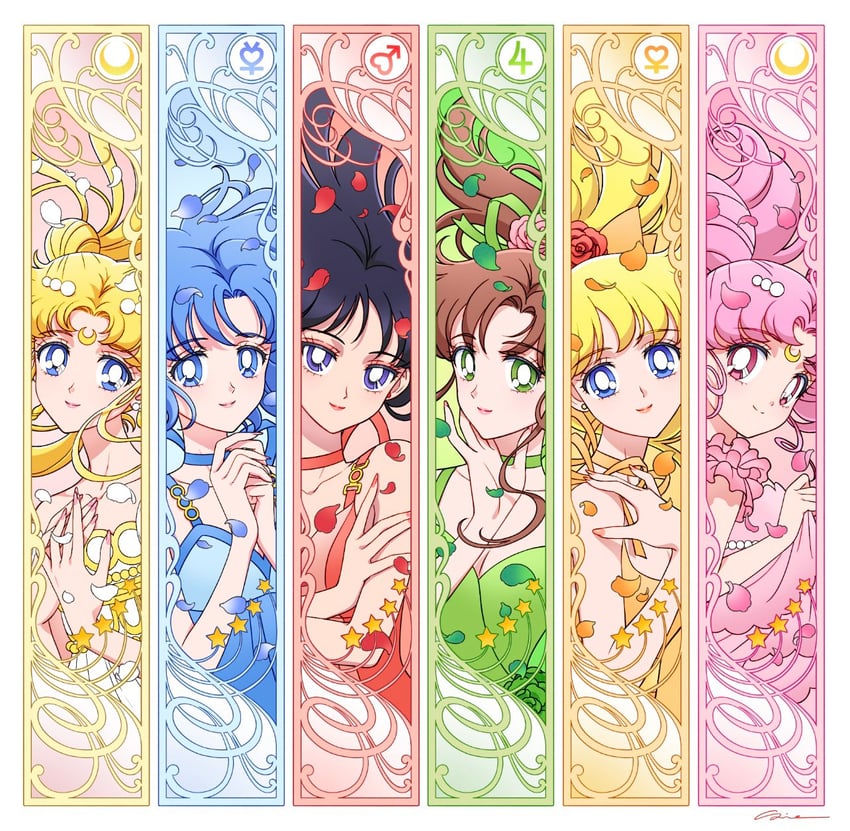 tsukino usagi, mizuno ami, aino minako, hino rei, kino makoto, and 7 more (bishoujo senshi sailor moon) drawn by sidney_deng