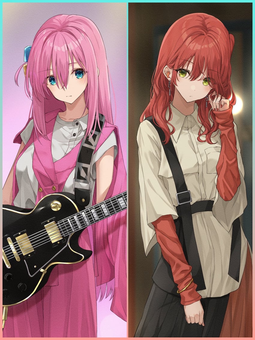 gotoh hitori and kita ikuyo (bocchi the rock!) drawn by kanaria_hisagi