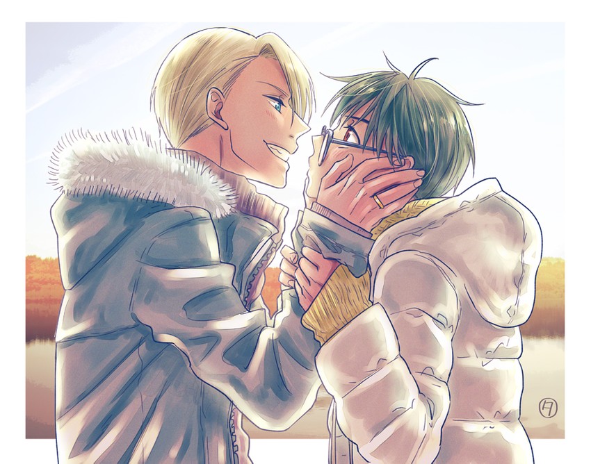 katsuki yuuri and viktor nikiforov (yuri!!! on ice) drawn by tanao