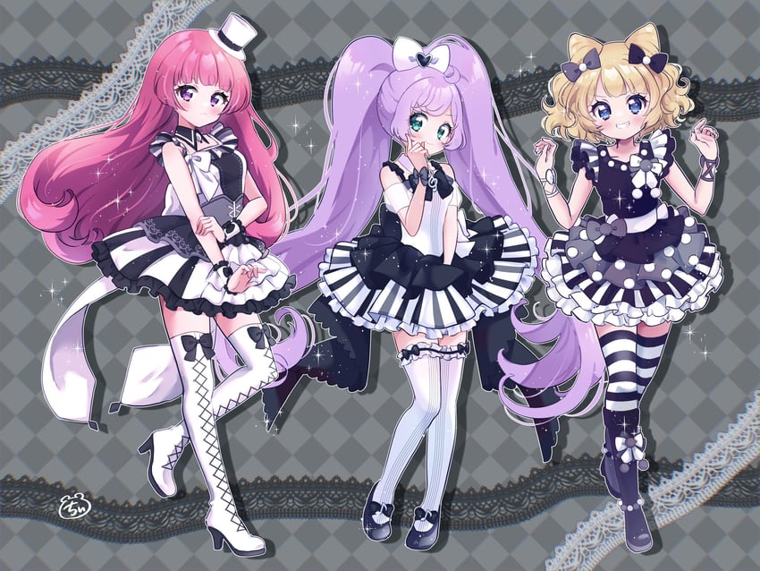 manaka laala, minami mirei, and hojo sophy (pretty series and 1 more) drawn by chii_(chi_pppuri)