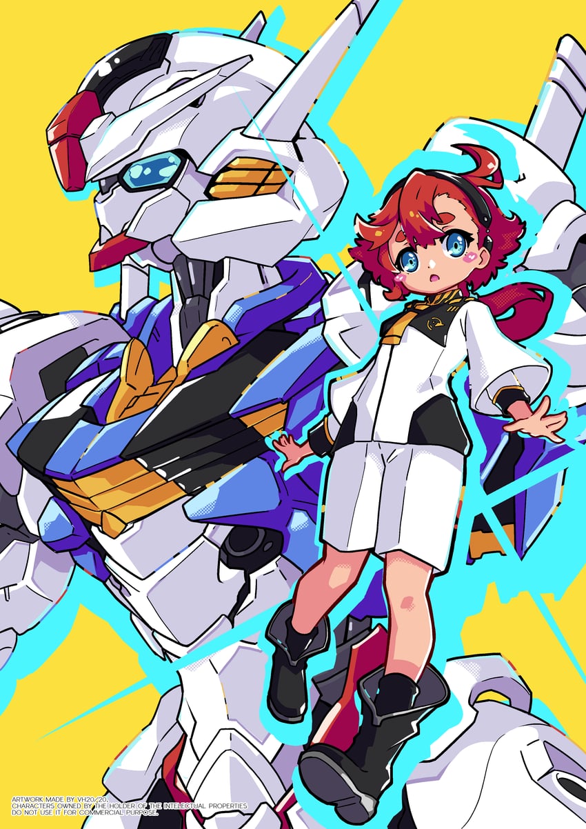 suletta mercury and gundam aerial (gundam and 1 more) drawn by vistahero