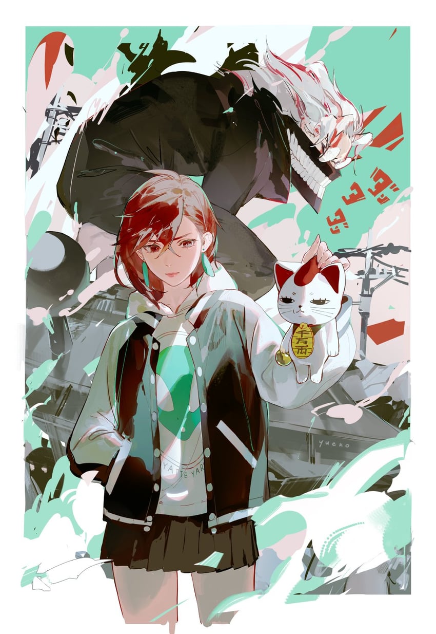 ayase momo, takakura ken, and turbo granny (dandadan) drawn by yueko_(jiayue_wu)