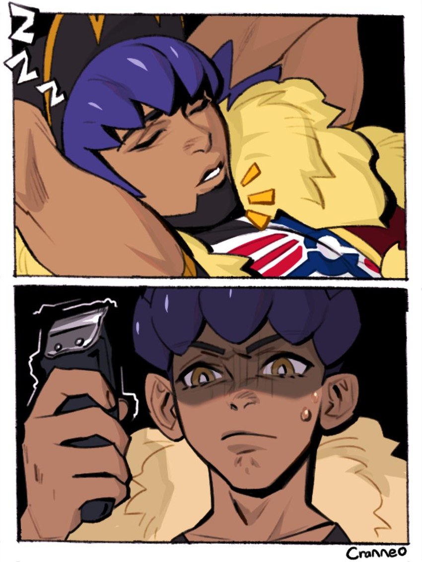 leon and hop (pokemon and 1 more) drawn by cranneo