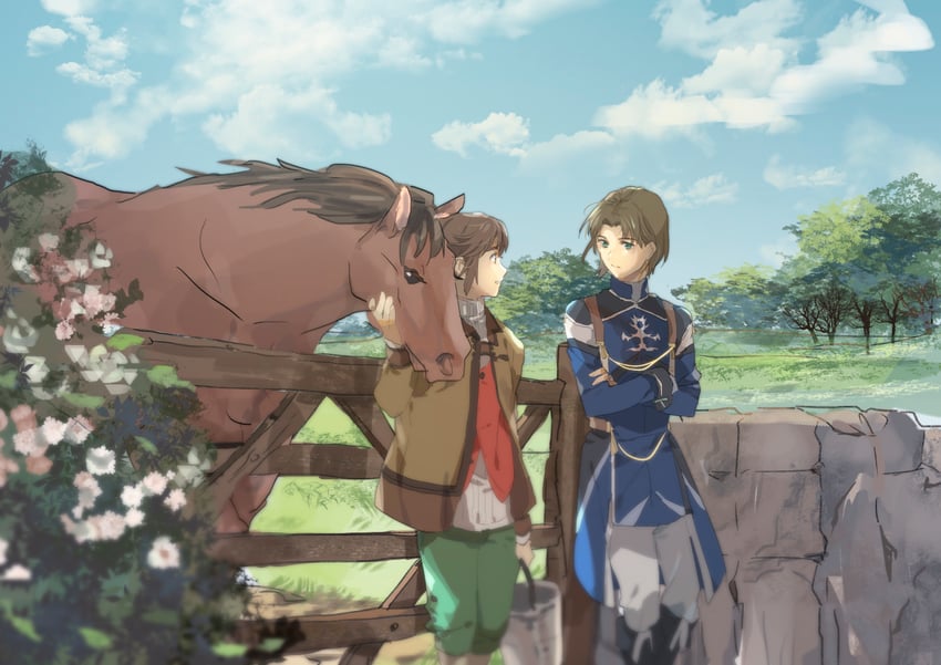 thomas and sasarai (gensou suikoden and 1 more) drawn by marimob