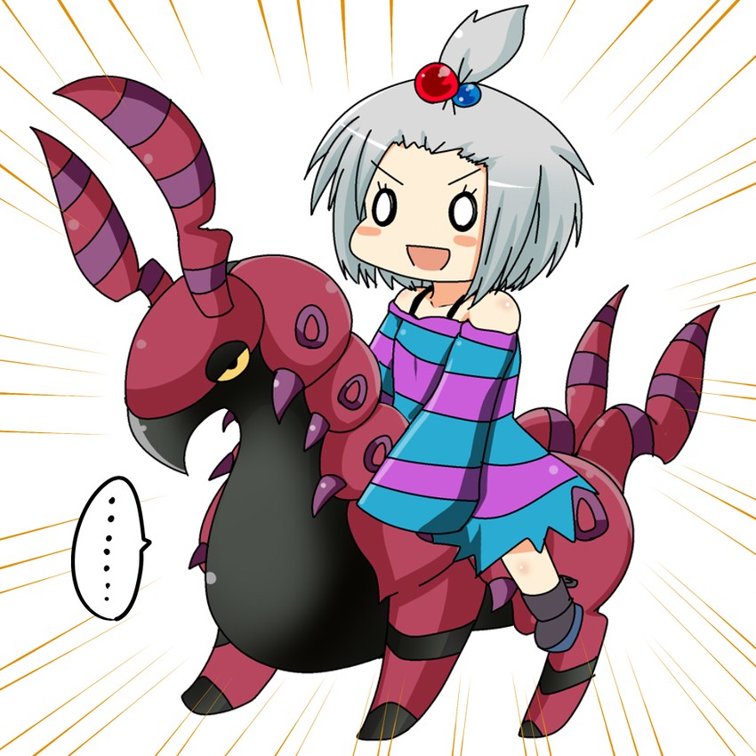 roxie and scolipede (pokemon and 1 more) drawn by motsu_(selshia12)