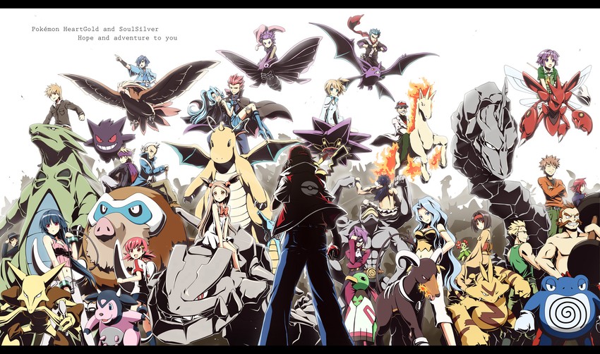 pikachu, red, misty, blue oak, gengar, and 41 more (pokemon and 1 more) drawn by akkijin