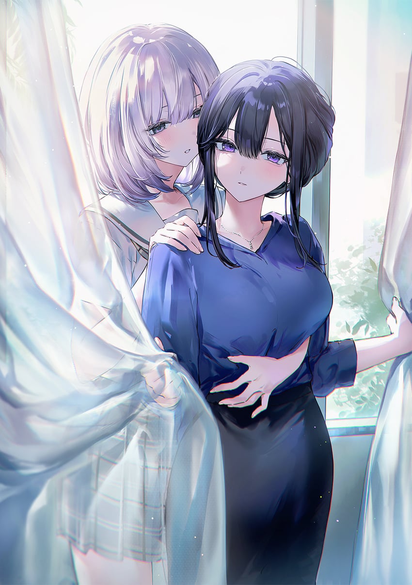 togawa rin and ichigohara itsuki (hitozuma kyoushi ga oshiego no joshikousei ni dohamari suru hanashi) drawn by nekoyashiki_pushio