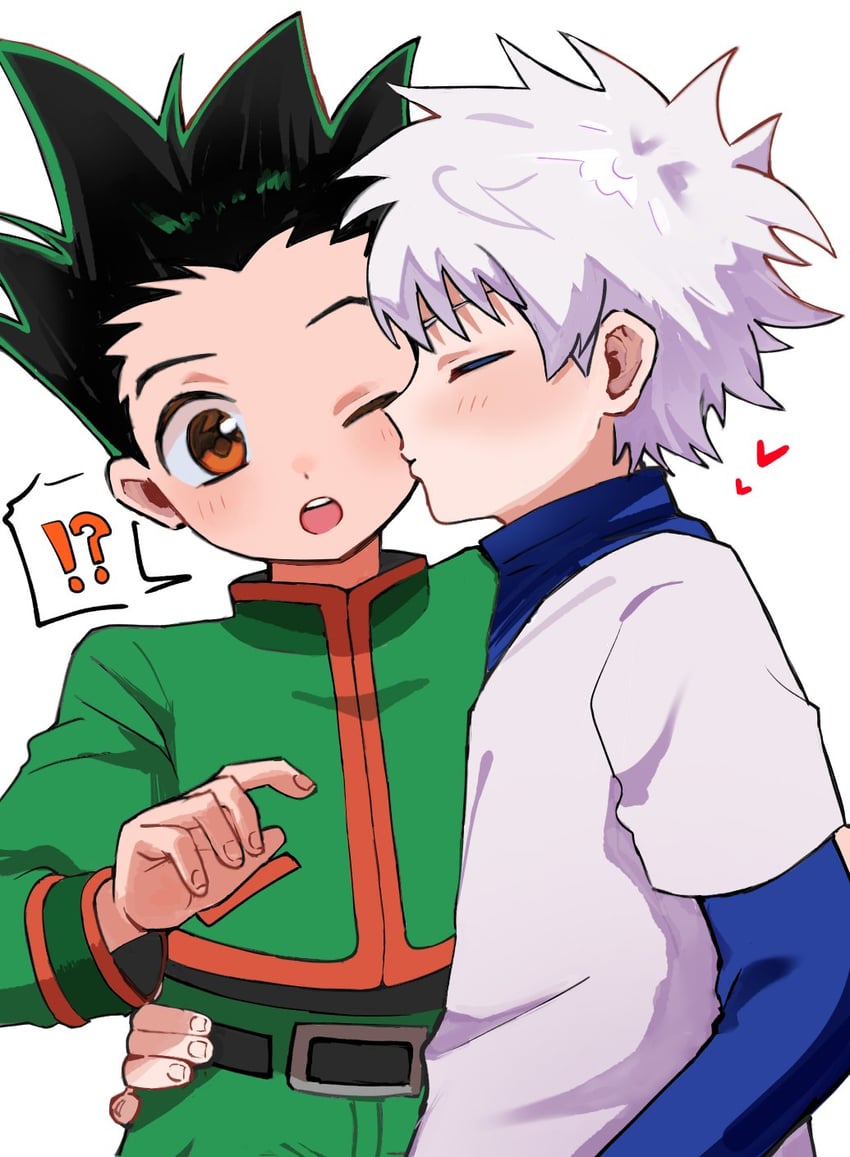 killua zoldyck and gon freecss (hunter x hunter) drawn by papipupekosan