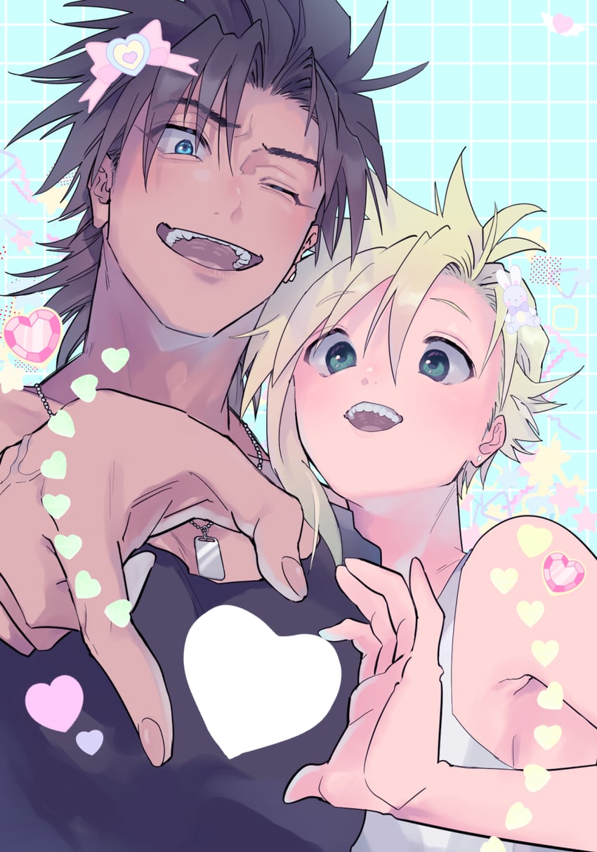 cloud strife and zack fair (final fantasy and 1 more) drawn by zc_furuya