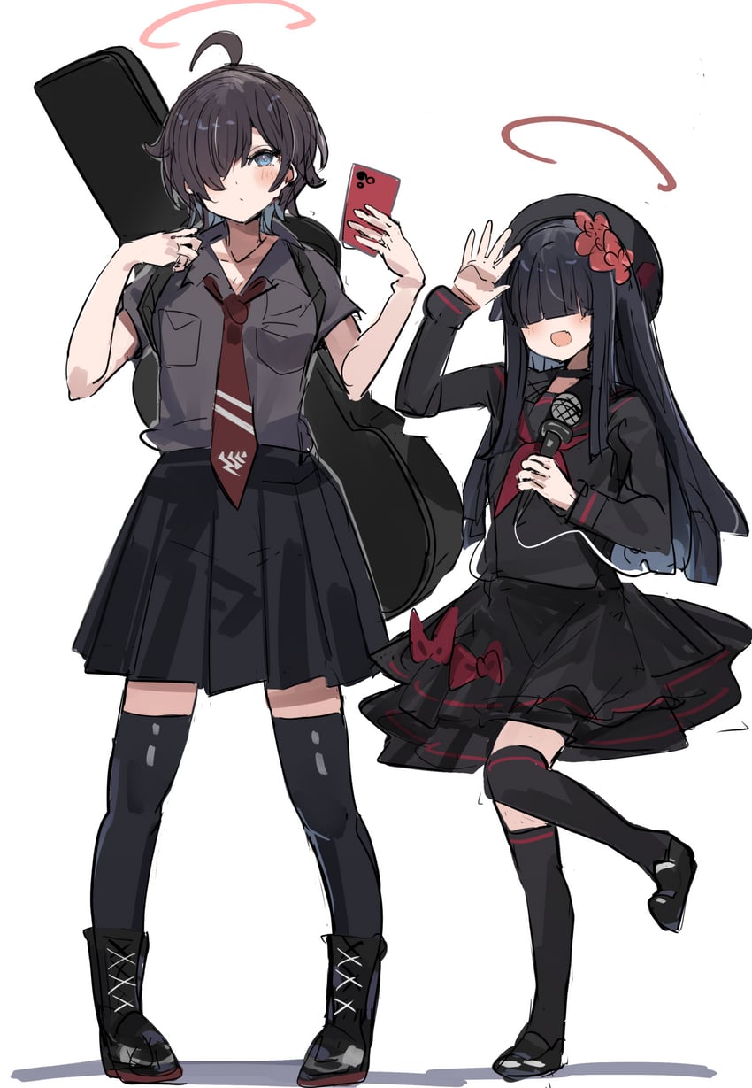 justice task force member and gehenna student (blue archive) drawn by the_olphy