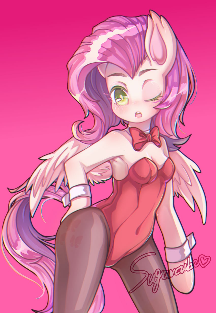 fluttershy (my little pony and 1 more) drawn by yi_zhi_xiao_tu