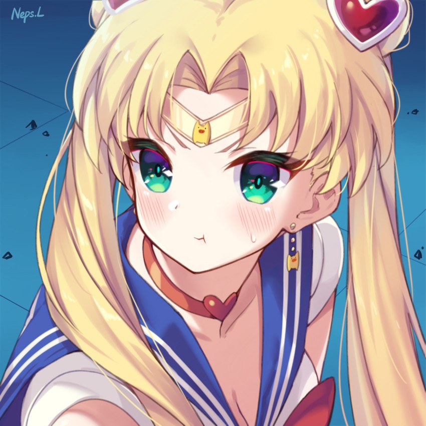 tsukino usagi, sailor moon, akai haato, and haaton (hololive and 2 more) drawn by neps-l
