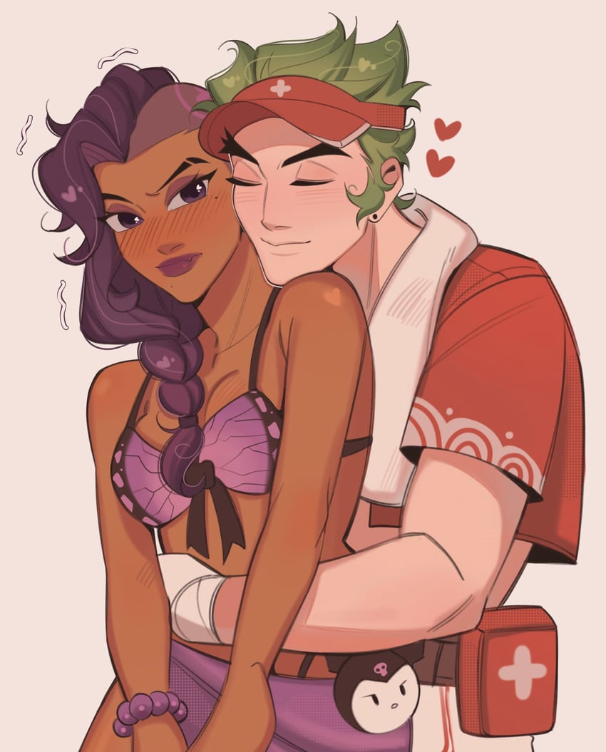 kuromi, sombra, and genji (overwatch and 2 more) drawn by kaiwankon