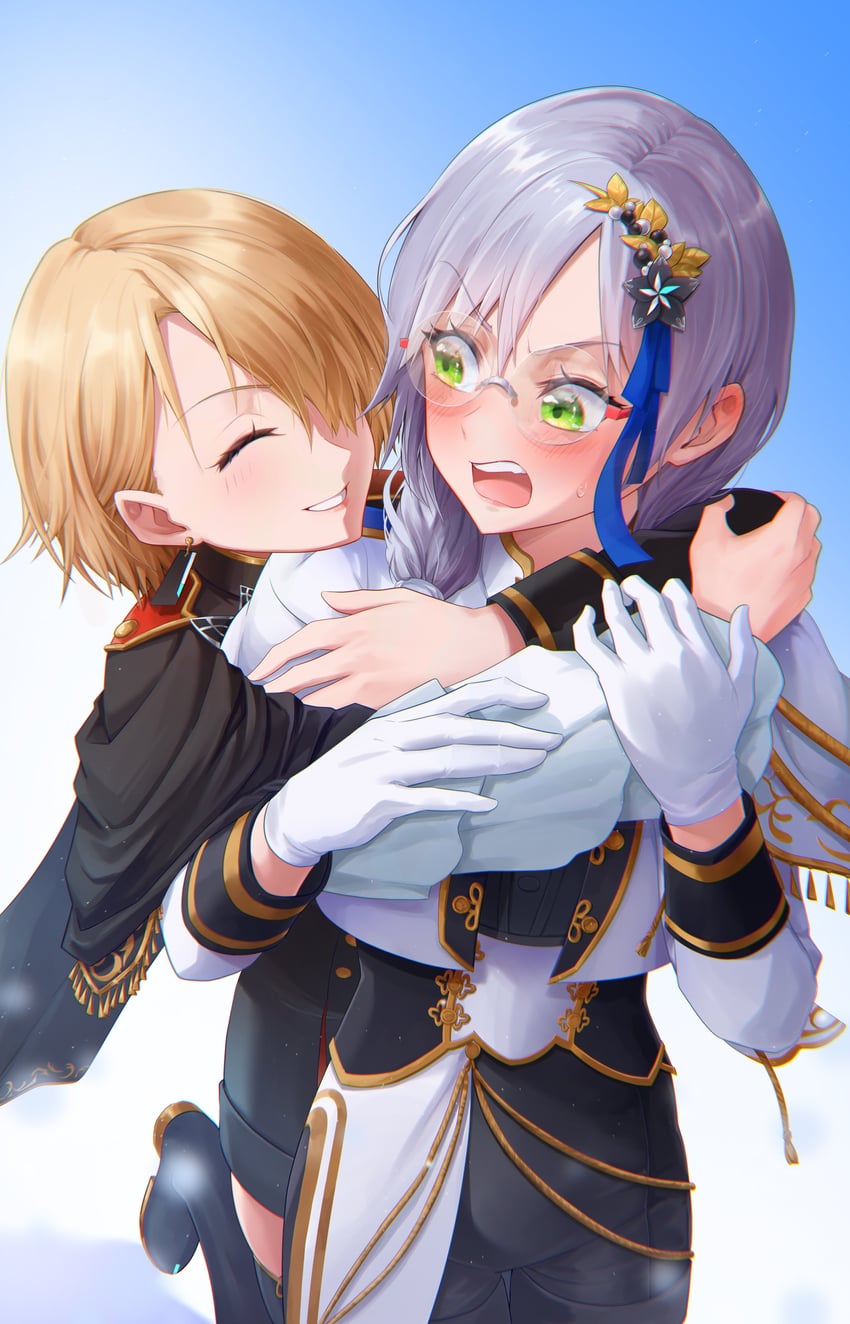 kayamori ruka and izumi yuki (heaven burns red) drawn by narumi_sage