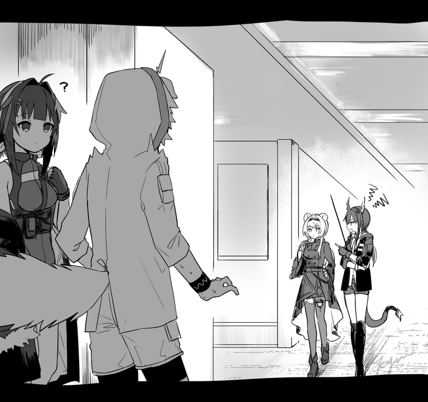 ch'en, la pluma, tequila, and lin (arknights) drawn by 9kugai