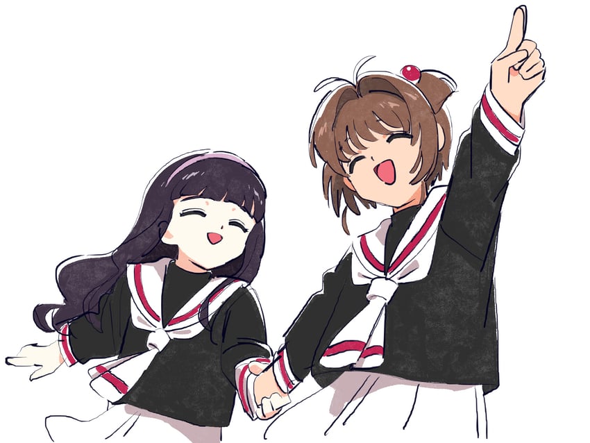 kinomoto sakura and daidouji tomoyo (cardcaptor sakura) drawn by nnn-ollll