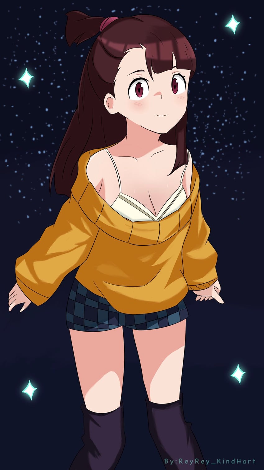 kagari atsuko (little witch academia) drawn by reyrey_kindhart