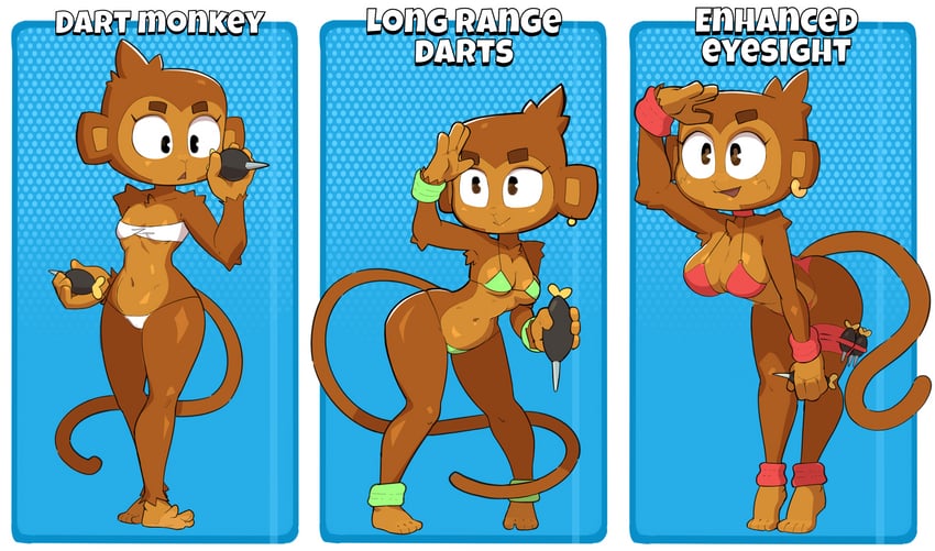 dart monkey (bloons tower defense) drawn by vixycore