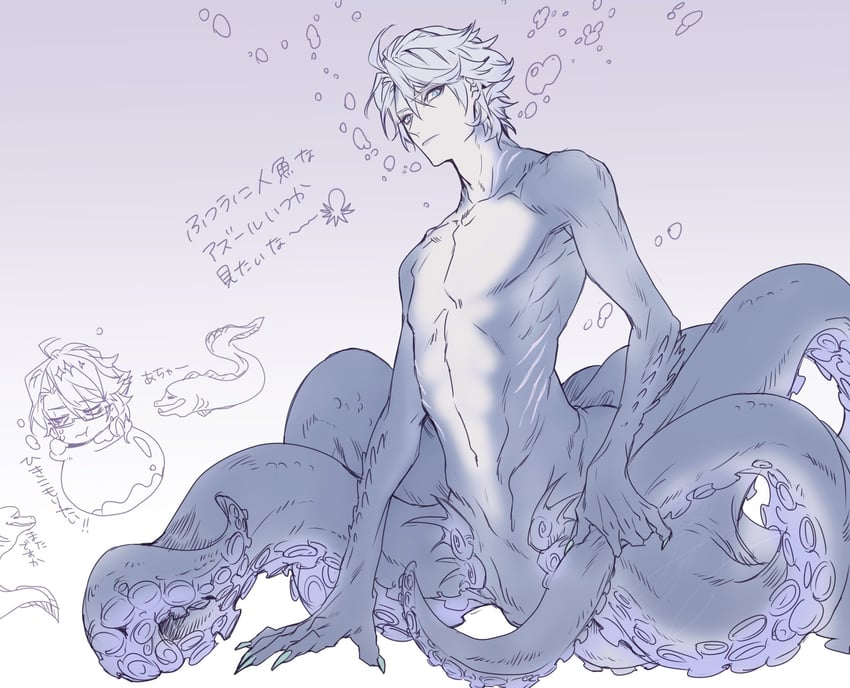 floyd leech, jade leech, and azul ashengrotto (twisted wonderland) drawn by harukazu