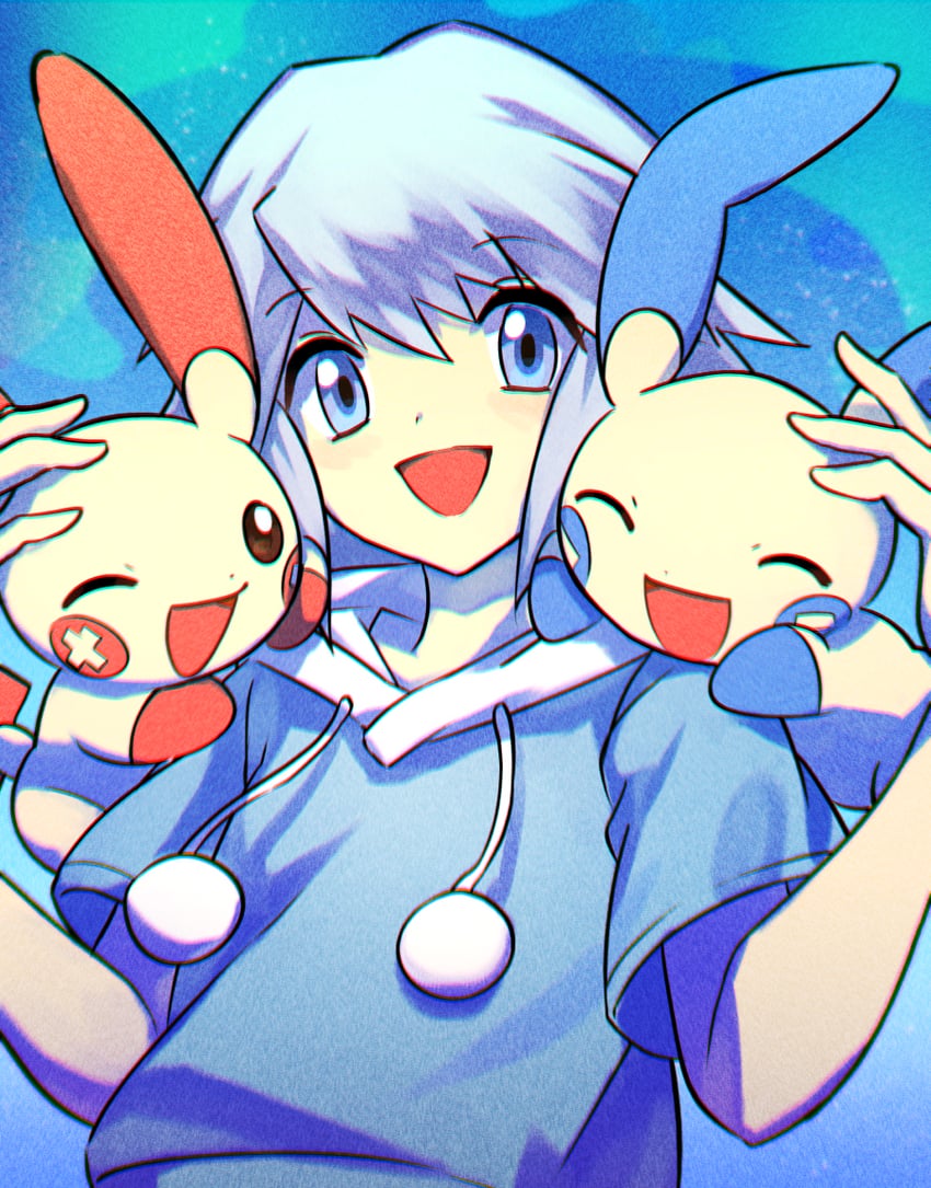 minun, plusle, and tory lund (pokemon and 2 more) drawn by hattsuman