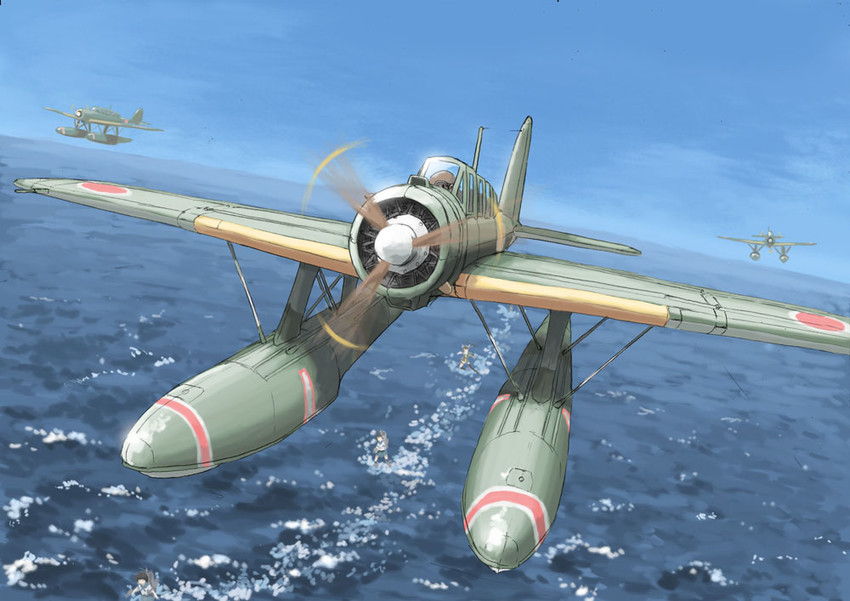 tone, miyuki, isonami, and type 0 reconnaissance seaplane fairy (kantai collection) drawn by vent_arbre