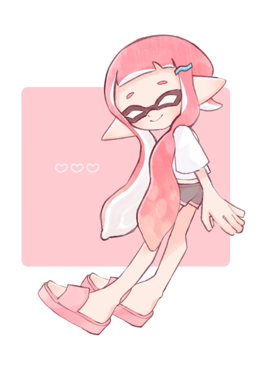 inkling player character and inkling girl (splatoon and 1 more) drawn by kuon_gtoma