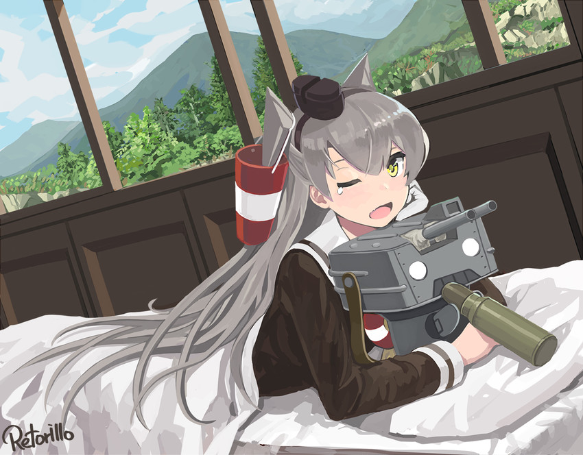 amatsukaze and rensouhou-kun (kantai collection) drawn by retorillo