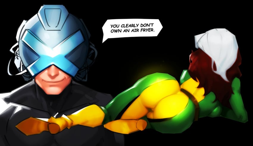 rogue and charles xavier (marvel and 2 more) drawn by maebiel