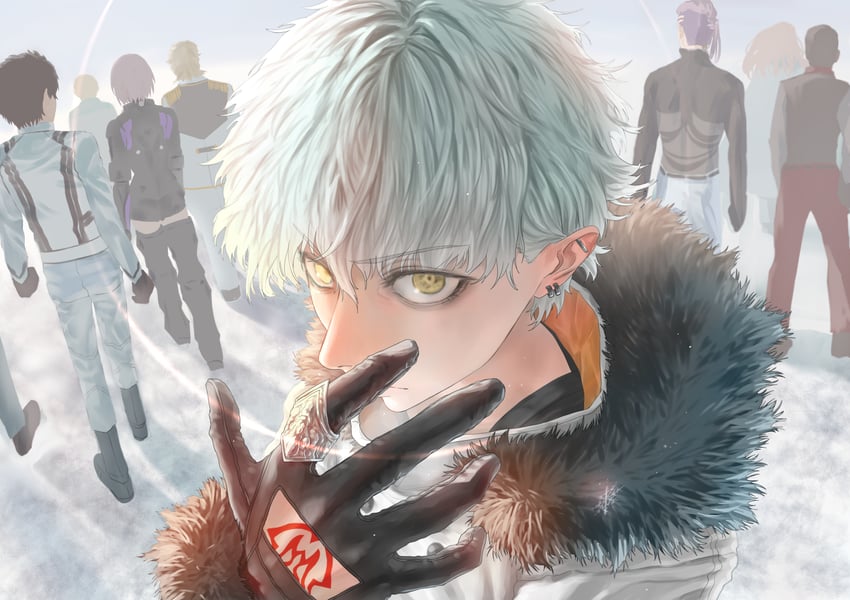 mash kyrielight, fujimaru ritsuka, kadoc zemlupus, kirschtaria wodime, goredolf musik, and 3 more (fate and 1 more) drawn by tonko_from
